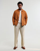 wax london men's Rockley - Rust Honeycomb Jacquard Overshirt