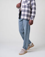 wax london men's Russell - Blue Wash Selvedge Straight Fit Denim Jeans