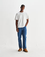 wax london men's Russell - Mid Blue Straight Fit Denim Jeans