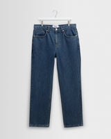 wax london men's Russell - Mid Blue Straight Fit Denim Jeans