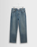 wax london men's Russell - Vintage Blue Straight Fit Denim Jeans