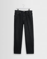 wax london men's Russell - Washed Black Straight Fit Denim Jeans
