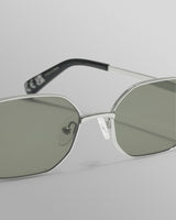 wax london Savona - Silver Metal Rectangular Sunglasses