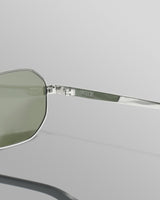wax london Savona - Silver Metal Rectangular Sunglasses