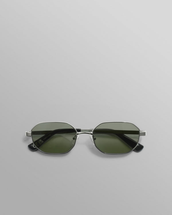 wax london Savona - Silver Metal Rectangular Sunglasses