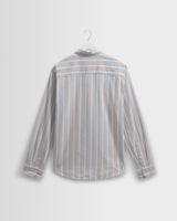 wax london men's Shelly - Light Blue Dobby Stripe Cotton Shirt