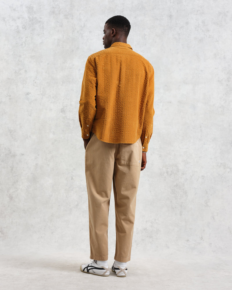 wax london Shelly - Mustard Seersucker Corduroy Shirt