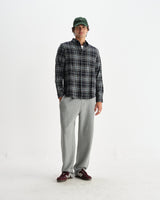 wax london men's Shelly - Navy And Multicolour Seersucker Flannel Shirt