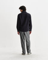 wax london men's Shelly - Navy Seersucker Corduroy Shirt
