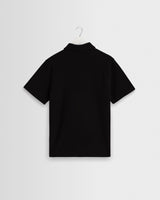 wax london men's Shore - Black Textured Short-Sleeve Polo Shirt