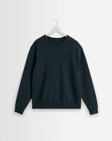 wax london men's Sidney - Washed Black Embroidered Brushed Cotton Sweatshirt