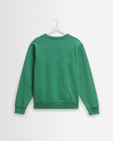wax london men's Sidney - Washed Green Embroidered Brushed Cotton Sweatshirt