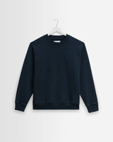 wax london men's Sidney - Washed Navy Brushed Cotton Sweatshirt