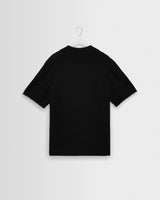 wax london men's Siena - Black Boucle Knitted Polo Shirt