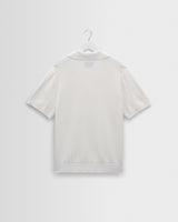 wax london men's Siena - Ecru Boucle Knitted Polo Shirt