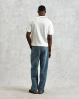 wax london men's Siena - Ecru Fine Gauge Cotton Polo
