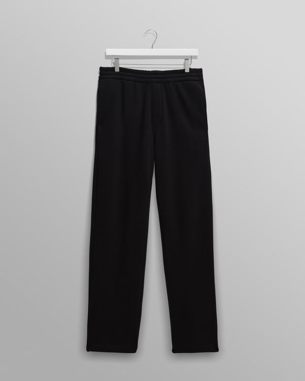 wax london men's Ska - Black Embroidered Logo Loopback Cotton Joggers