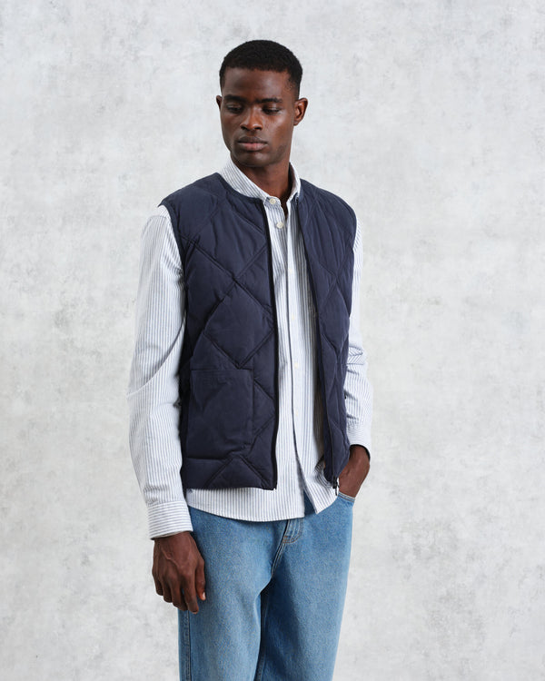 wax london Skye - Navy Quilted Nylon Gilet