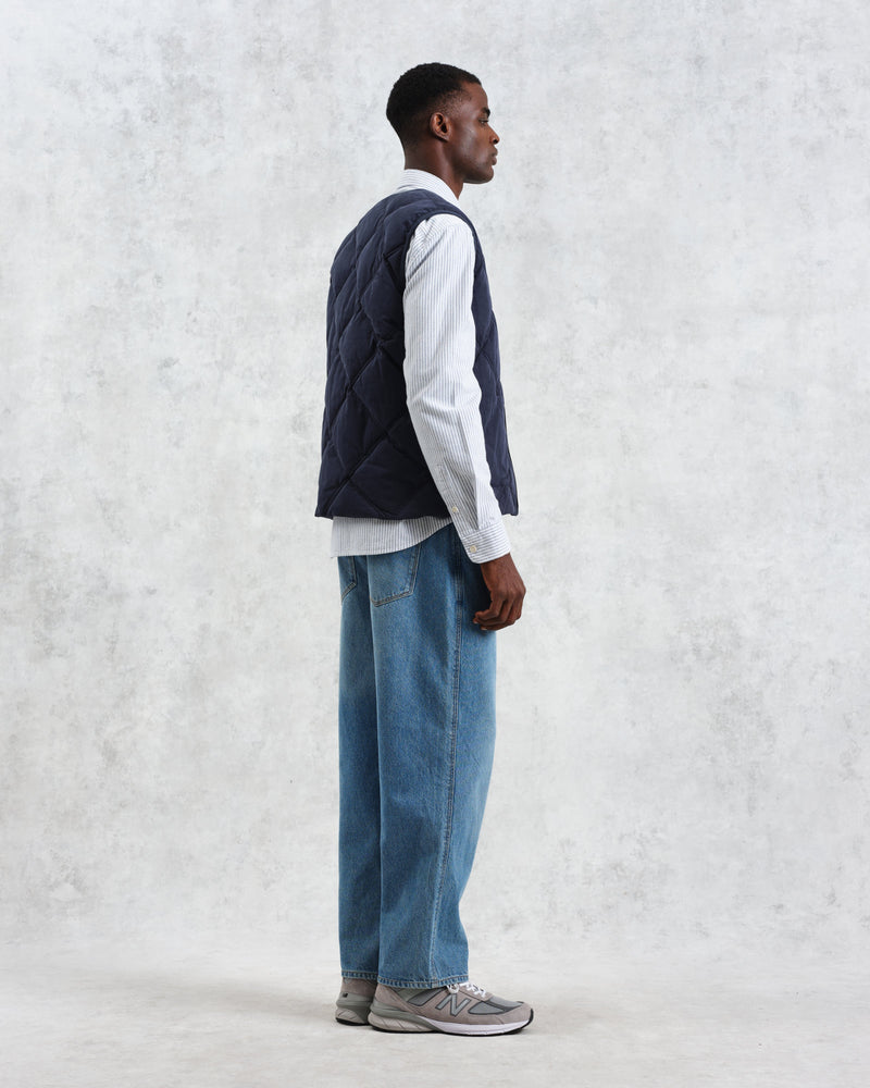 wax london Skye - Navy Quilted Nylon Gilet