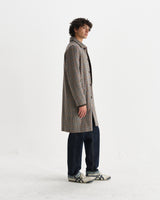 wax london men's Stan - Natural Houndstooth Check Italian Wool Car Coat