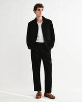 wax london men's Strand - Black Cotton Tencel Twill Jacket