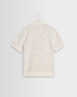 wax london men's Tellaro - Ecru Flower Jacquard Shirt