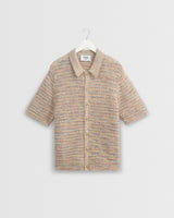 wax london men's Tellaro - Multicolour Twist Knitted Cotton Polo Shirt