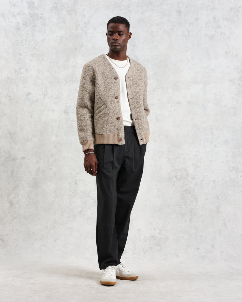 wax london Tor - Natural Boucle Wool Cardigan