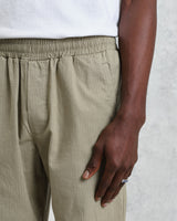 wax london men's Tyne - Light Khaki Linen Ripstop Trousers