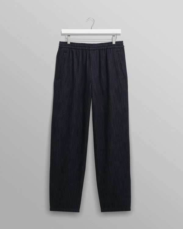 wax london men's Tyne - Navy Wool Blend Trousers