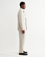 wax london men's Vigo - Natural Linen Double-Breasted Blazer