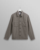 wax london men's Whiting - Black And Ecru Dizzy Weave Overshirt