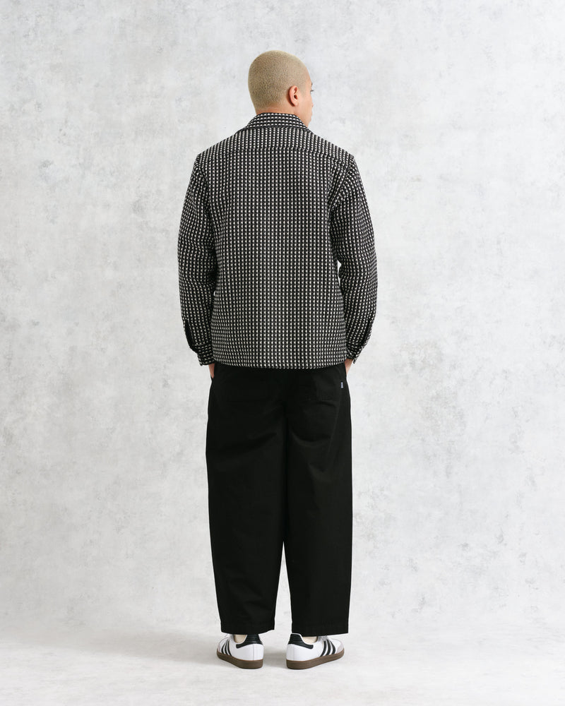 wax london Whiting - Black And Ecru Frome Overshirt