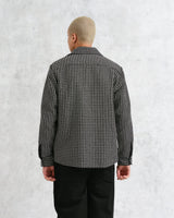 wax london Whiting - Black And Ecru Frome Overshirt