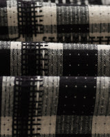 wax london men's Whiting - Black And Ecru Glitch Check Overshirt