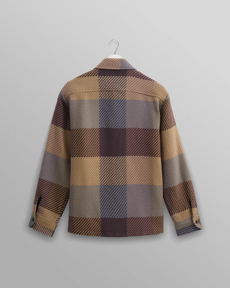 wax london multi colour square check overshirt back