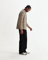 wax london men's Whiting - Natural Houndstooth-Weave Overshirt