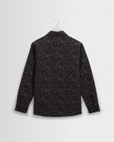 wax london men's Whiting - Navy Camo Jacquard Overshirt