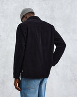 wax london Whiting - Navy Jumbo Corduroy Overshirt