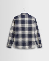 wax london men's Whiting - Navy Marine Beatnik Overshirt