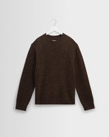 wax london men's Wilde - Brown Fluffy Wool Crewneck