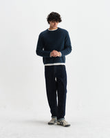 wax london men's Wilde - Teal Fluffy Wool Crewneck