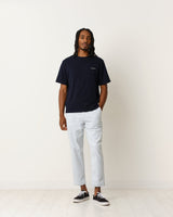 Dean T Shirt Textured Navy Script