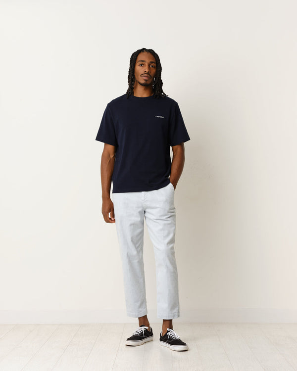Dean T Shirt Textured Navy Script