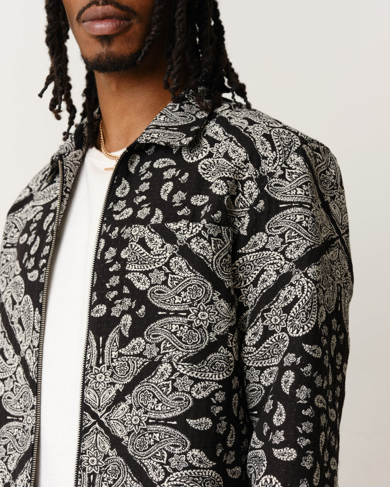 Chase Jacket Black Paisley Jacquard