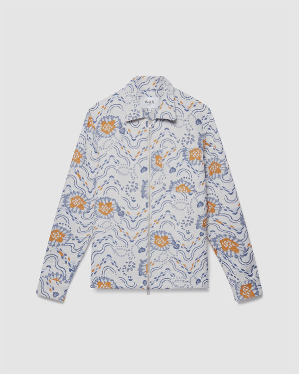 Chase Jacket Blue/Mustard Floral Jacquard