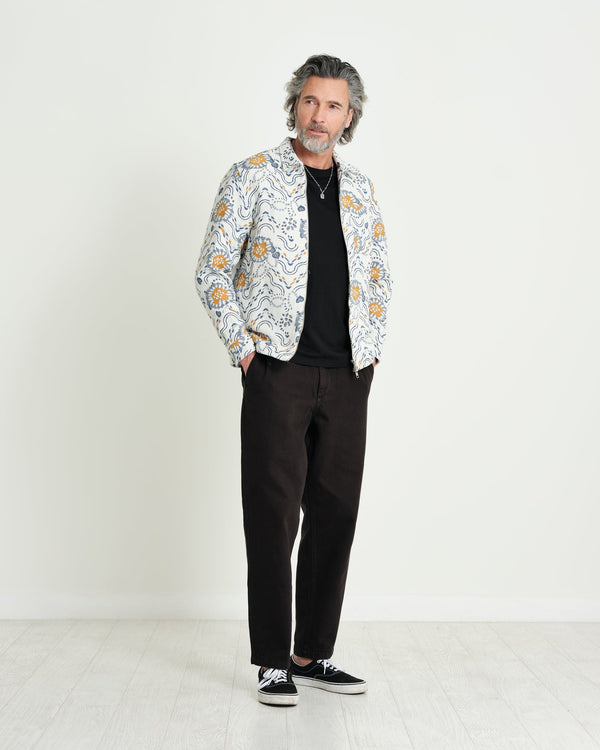 Chase Jacket Blue/Mustard Floral Jacquard