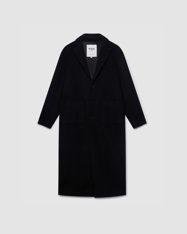 Condo Coat Black Melton Wool