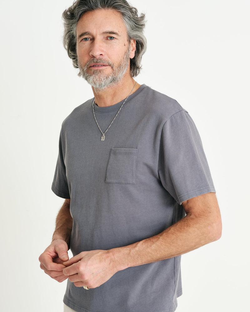 Dean Pocket T Shirt Mid Blue