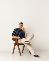Didcot Shirt Navy Leno Stripe